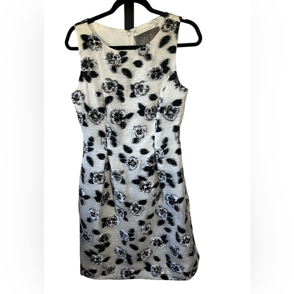 Lela Rose Floral Silk Blend Lined Dress Sz 8